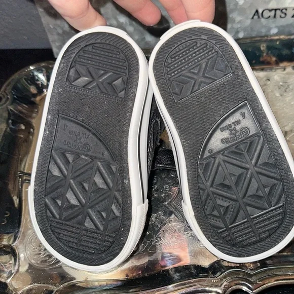 CONVERSE All Star Chuck Taylor Size 4 Tops Black Canvas Shoes - Picture 2 of 6